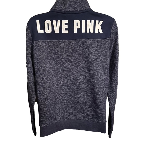 Pink Victoria’s Secret quarter zip pull over size S navy - Picture 2 of 9